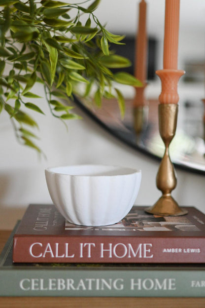 Textured White Bowl - Maple Village Lane