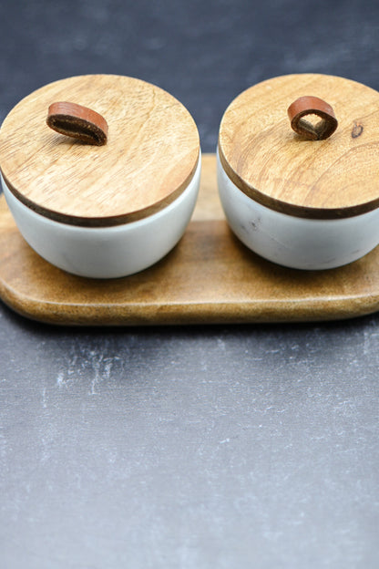 Marble Condiment Set of 2