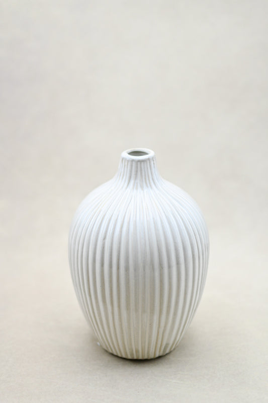 White Striped Vase