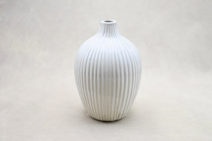 White Striped Vase