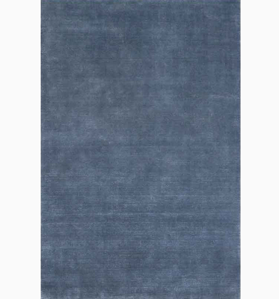 Denim Blue Hand-Loomed Wool Rug