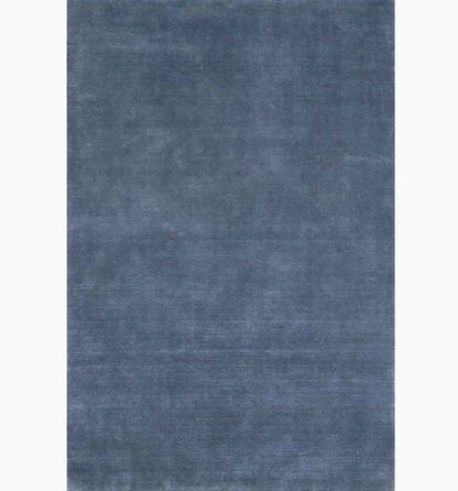 Denim Blue Hand-Loomed Wool Rug