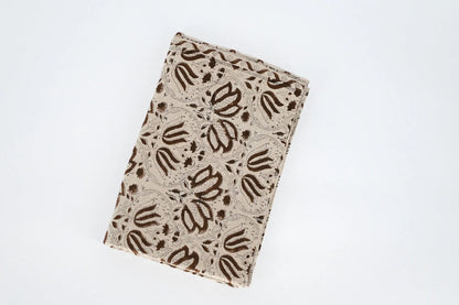 Brown Floral Block Print Tablecloth