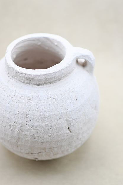 White Textured Jug Vase