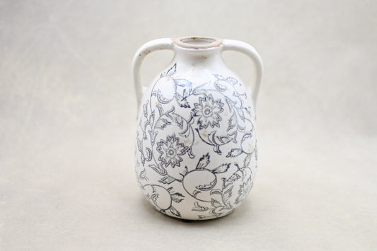 Heirloom Floral Handle Vase