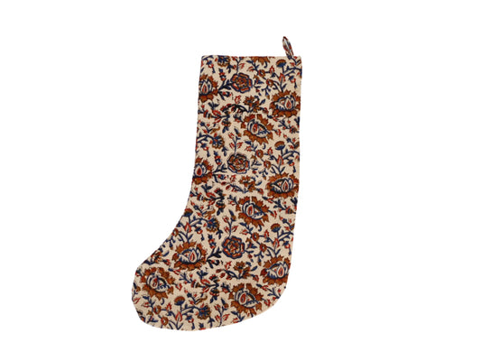 Multi Color Floral Block Print Stocking