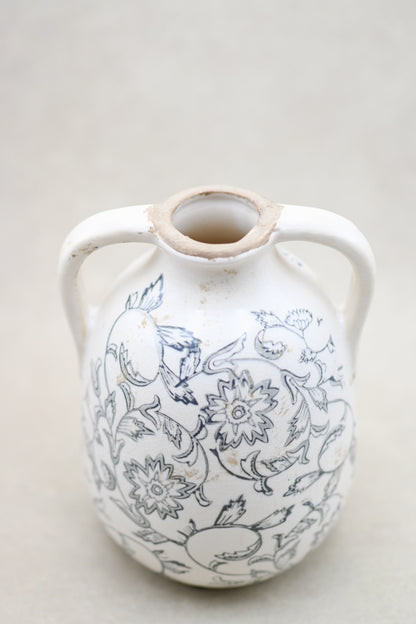 Heirloom Floral Handle Vase