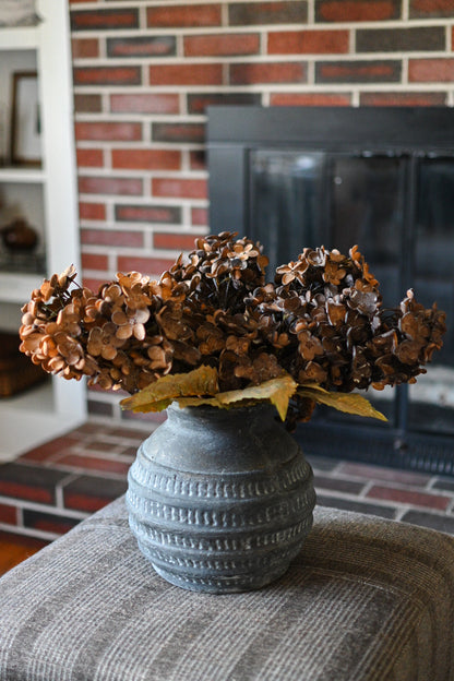 Dried Look Faux Cone Hydrangea Stem 30"