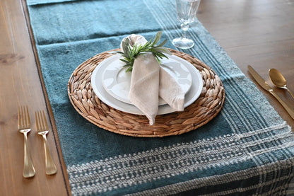 Bhujodi Table Runner - Dark Chambray - Maple Village Lane