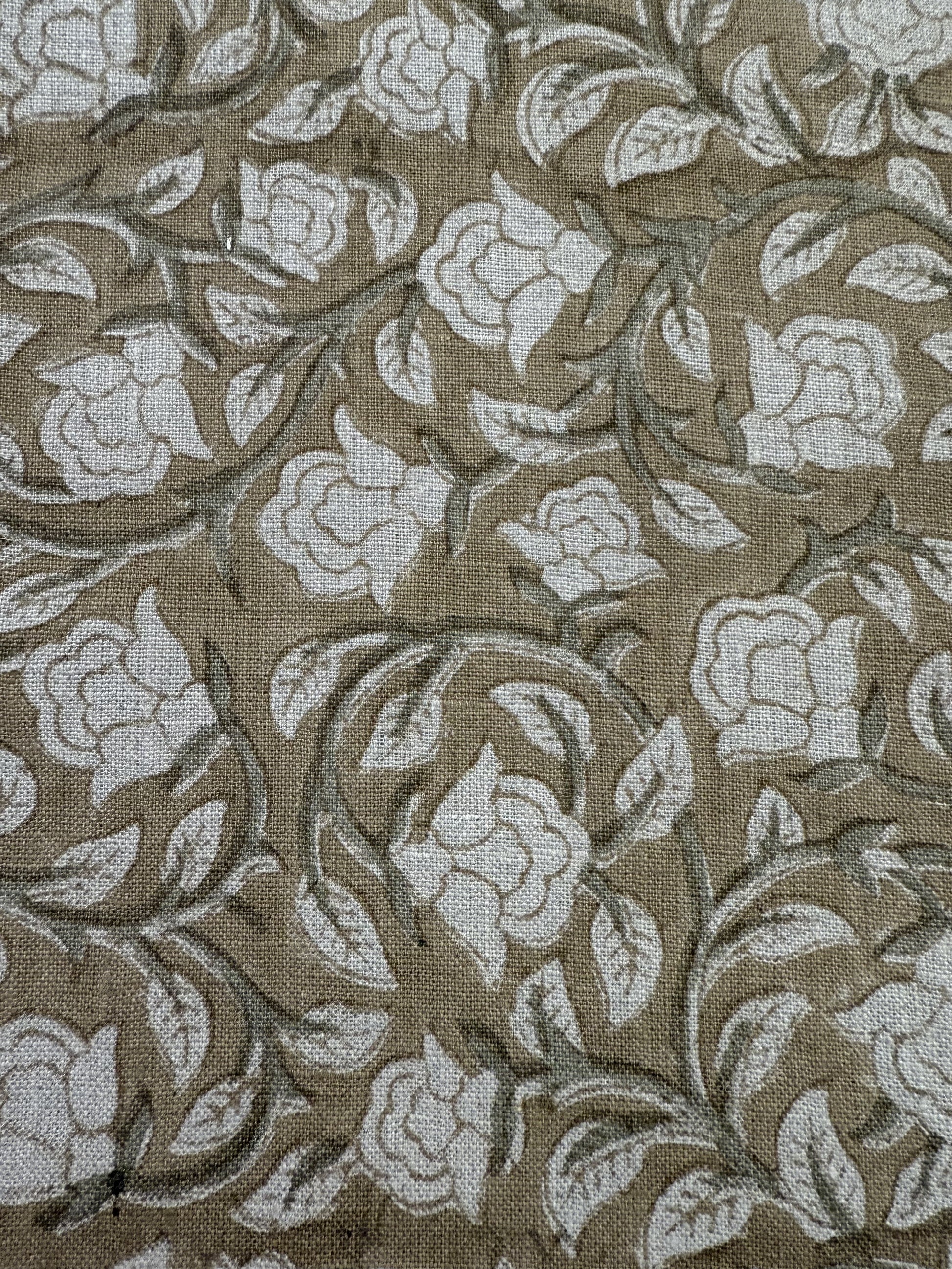 Floral Block Print Linen