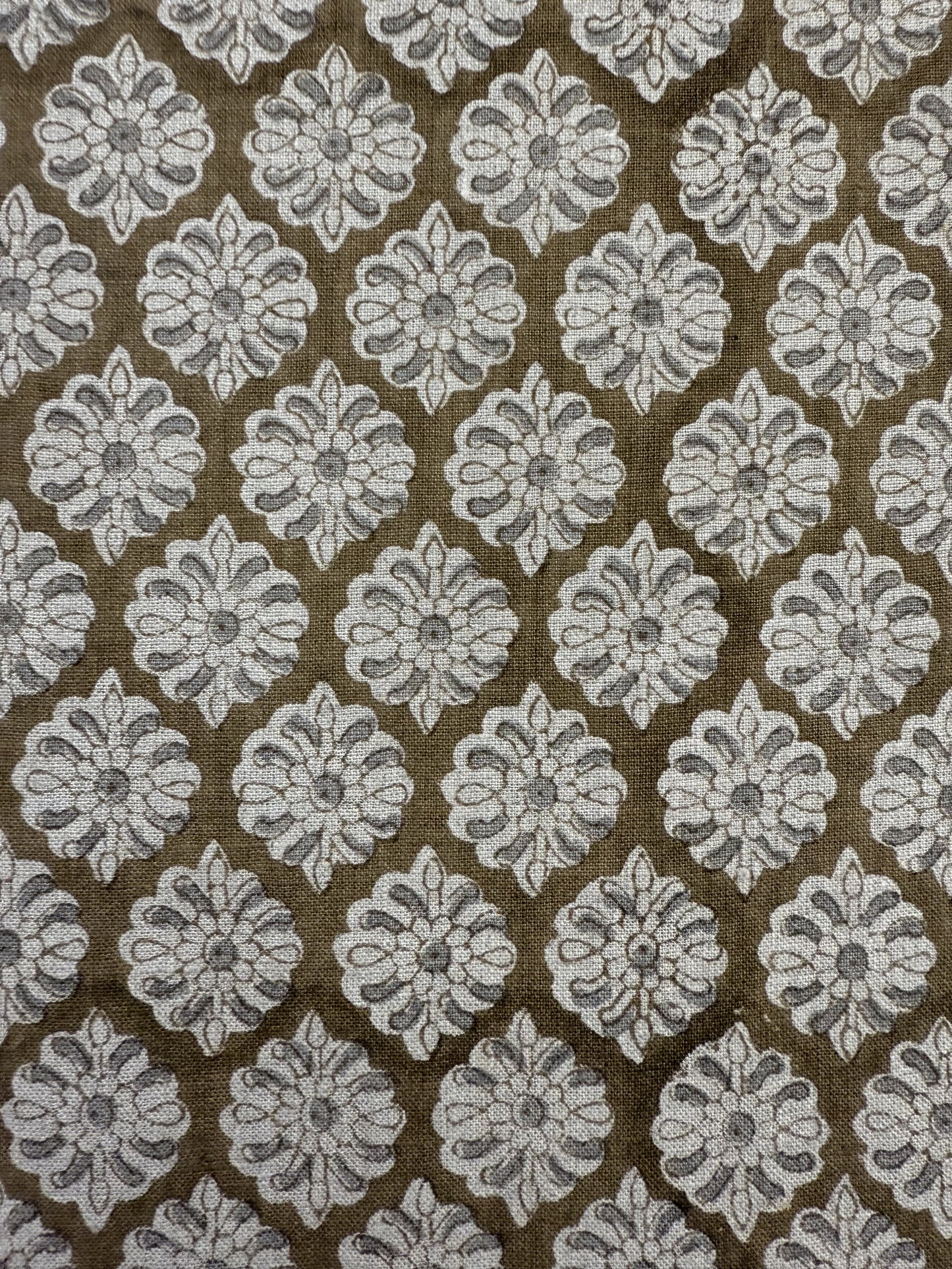 Floral Design Handloom Linen Fabric