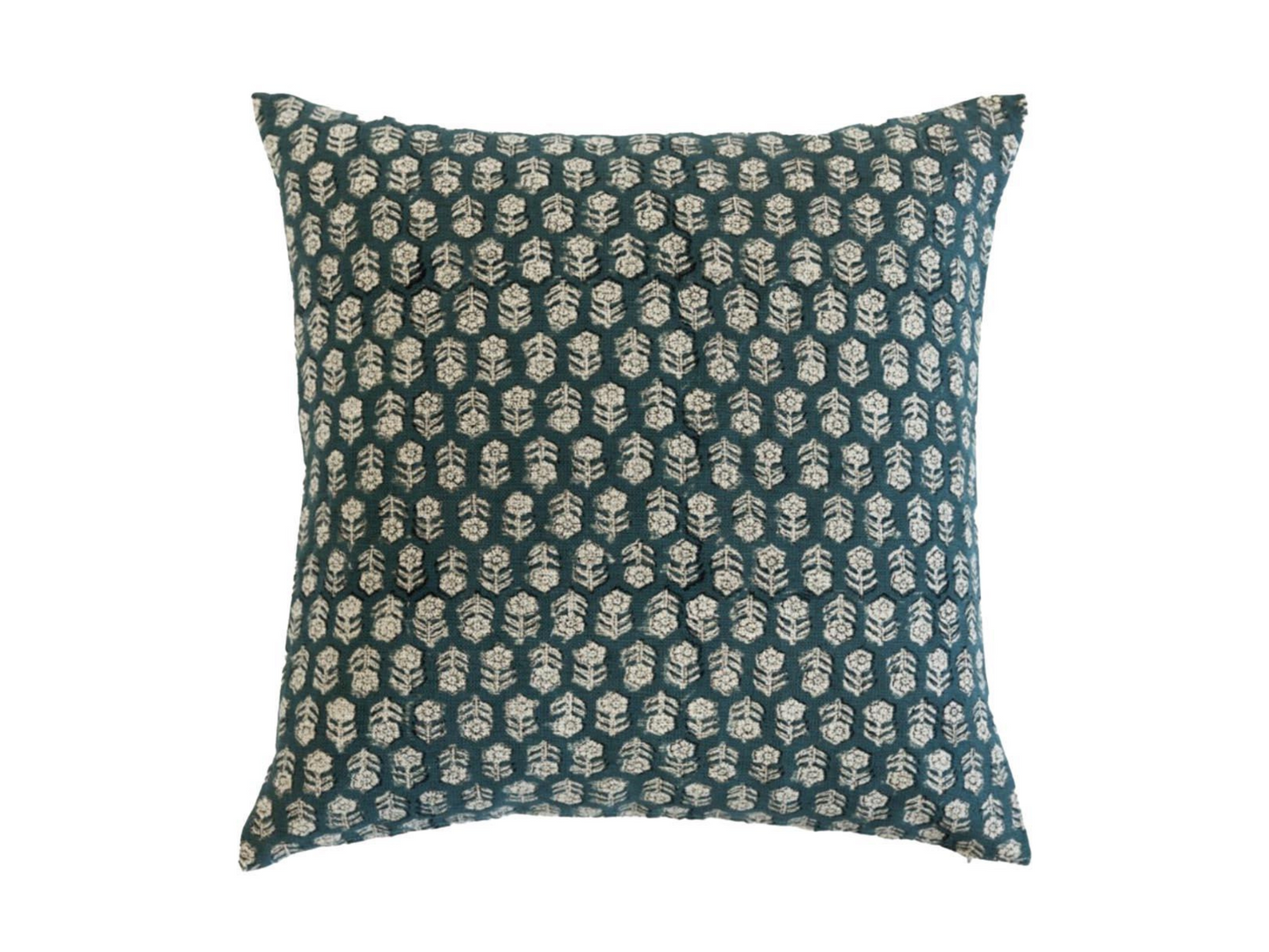 Jade Block Print Pillow Cover