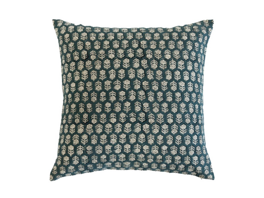 Jade Block Print Pillow Cover - Maple Village Lane