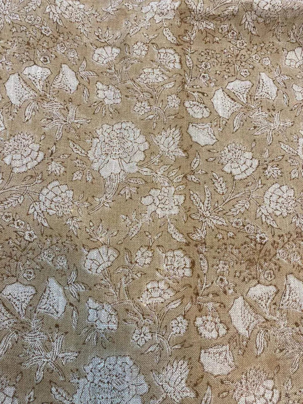 Vivian Hand Block Printed Linen Fabric