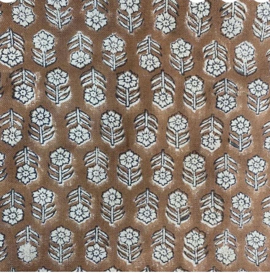 Hand Block Printed Linen Fabric , Home Decor Best Linen Fabric for decor, pillows ,upholstery, curtain 4 - Maple Village Lane