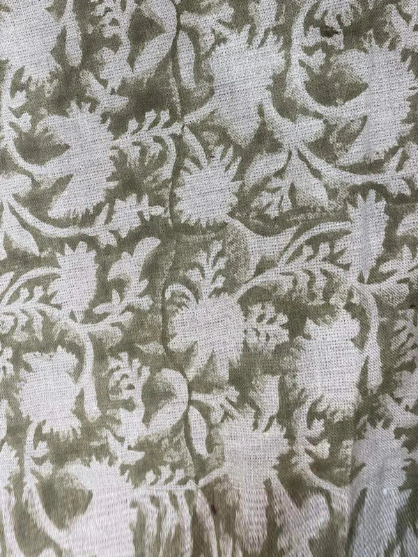 Anne Hand Block Printed Linen Fabric by the Yard