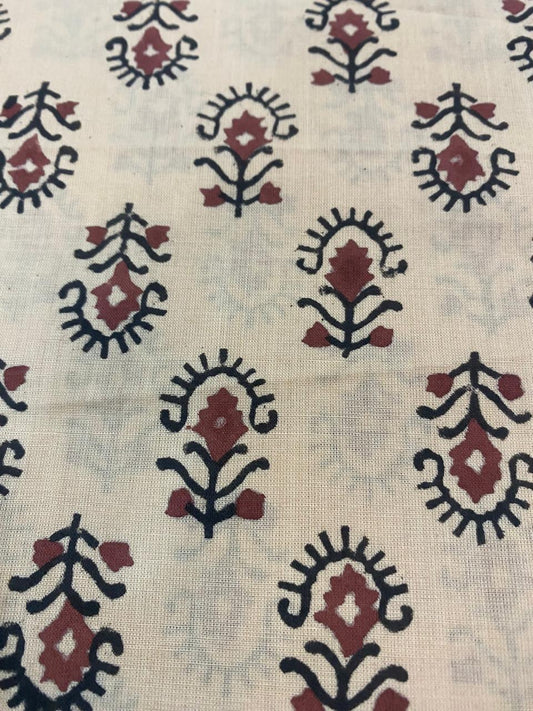 Indian Block Print, indian cotton, Hand stamped printing, by the yard, Indian Fabric, Peace Block Print Fabric, sewing and quilting fabric 2 - Maple Village Lane