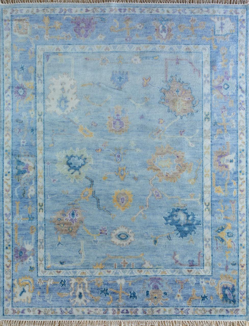 Coastal Blue Castaway Oushak Made-to-Order Rug - Maple Village Lane