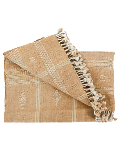 Handwoven Vintage Bhujodi Bed Throw - Rustic - 40 X 90 - Maple Village Lane