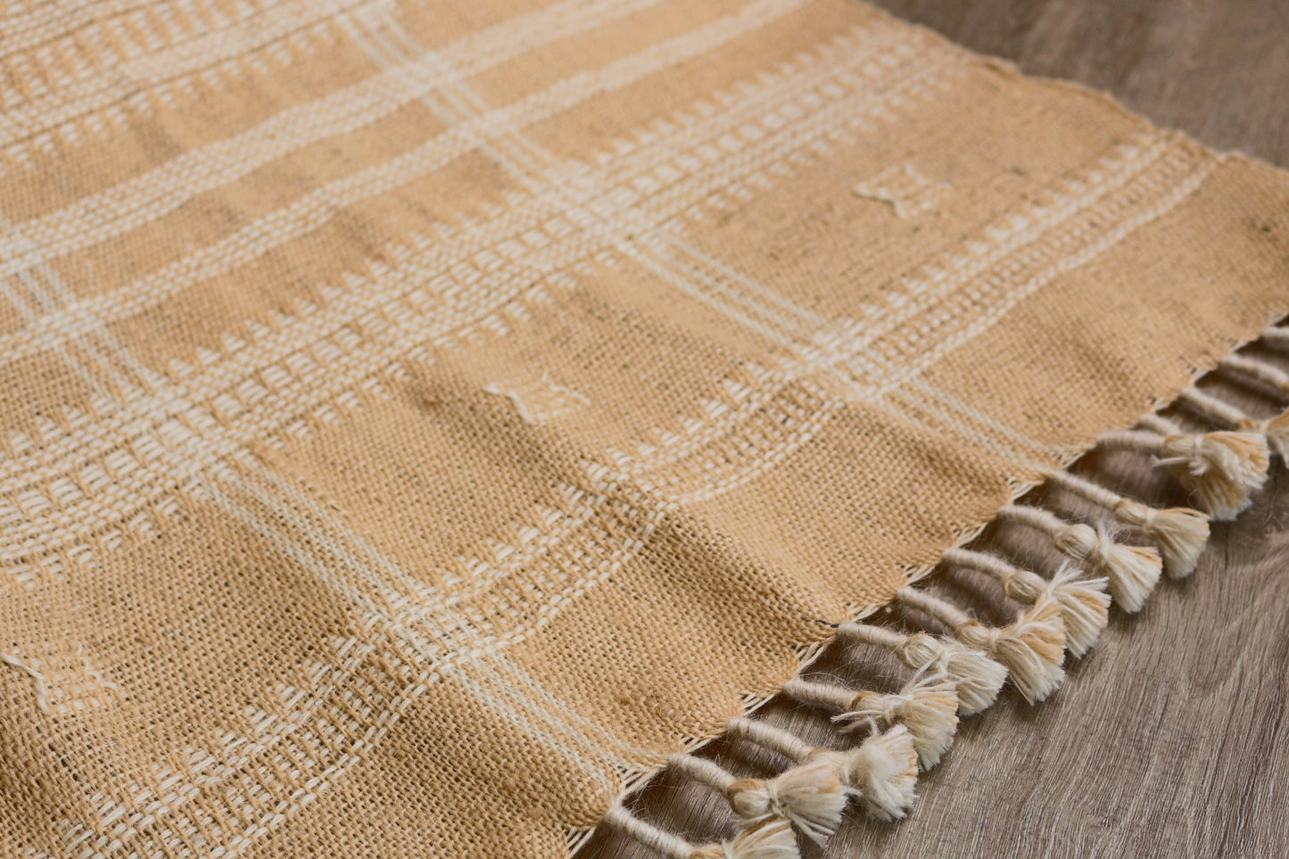 Handwoven Vintage Bhujodi Bed Throw - Rustic - 40 X 90 - Maple Village Lane