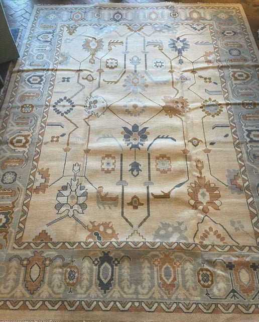 Oriental Seraphic Hand Knotted Oushak Rug - Maple Village Lane