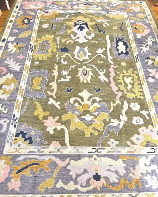 Oriental Ravishing Hand Knotted Oushak Rug - Maple Village Lane