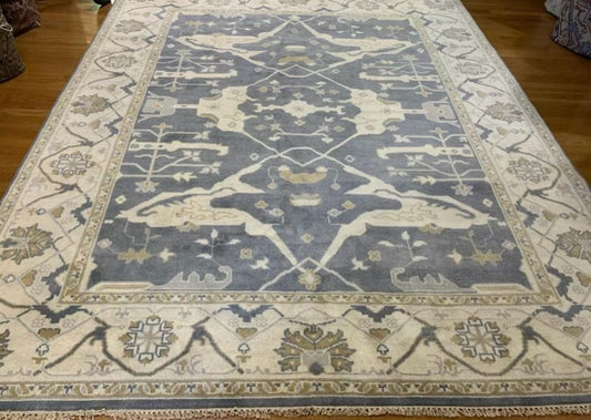 Oriental Sonorous Hand Knotted Oushak Rug - Maple Village Lane