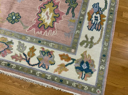 Oriental Aurora Hand Knotted Oushak Rug - Maple Village Lane