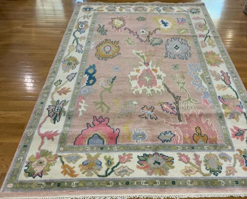 Oriental Aurora Hand Knotted Oushak Rug - Maple Village Lane