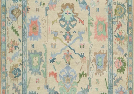 Oriental Resplendent Hand Knotted Oushak Rug - Maple Village Lane