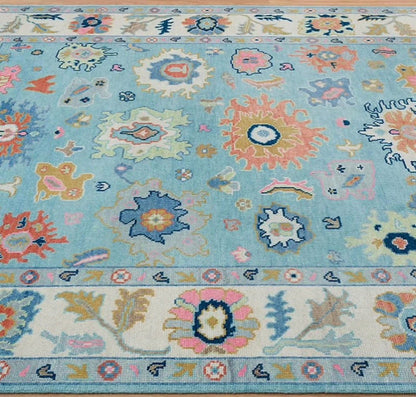 Oriental Opulent Hand Knotted Oushak Rug - Maple Village Lane