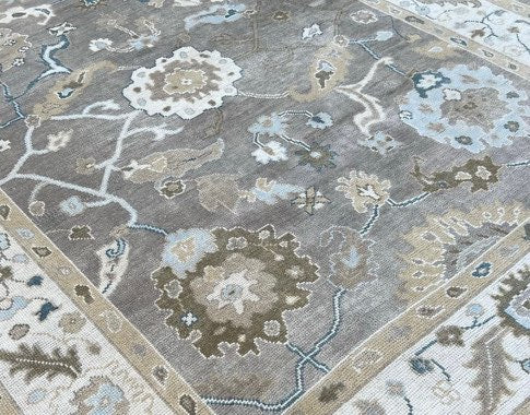 Modern Day Hand Knotted Oushak Rug