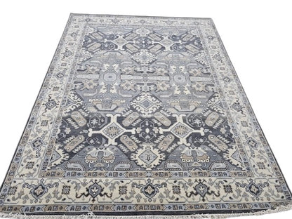 Modern Farmhouse Hand Knotted Oushak Rug