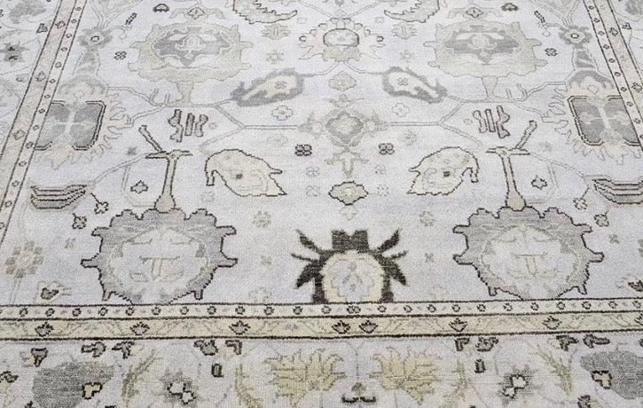 Modern Desert Hand Knotted Oushak Rug