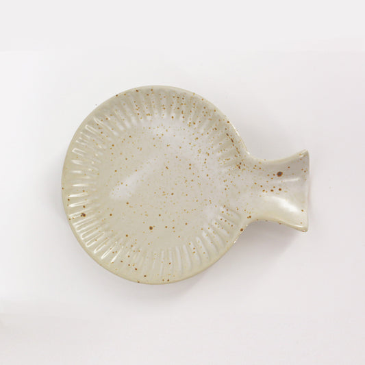 Speckled White Ceramic Spoon Rest