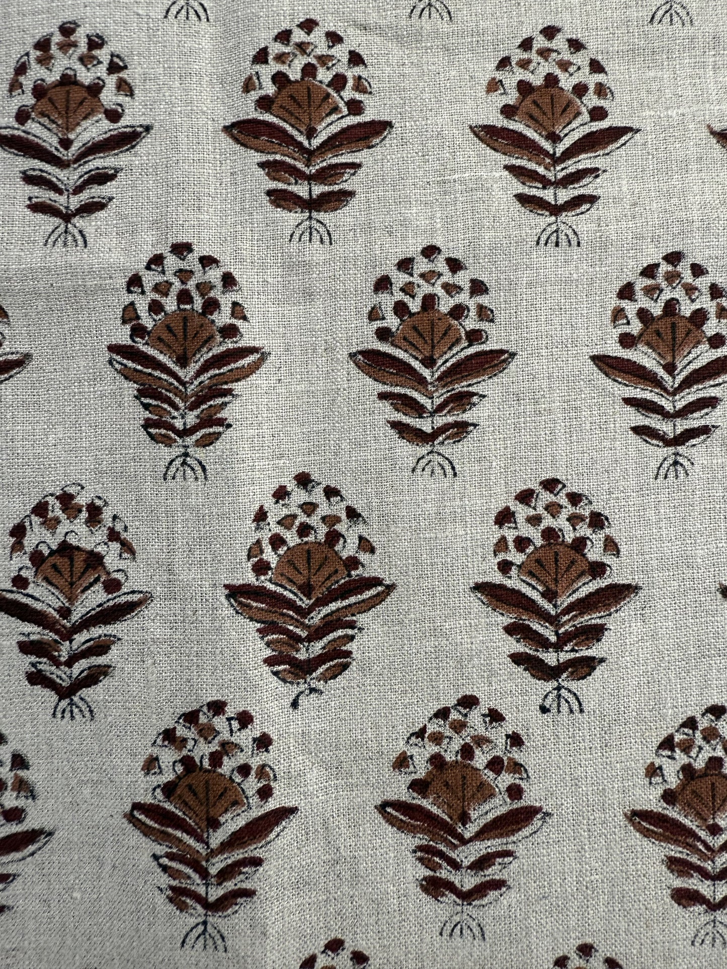 Block Print  Handloom Linen Fabric Upholstery Fabric, Pillow Cover Fabric, Curtains ,Craft Use Fabric