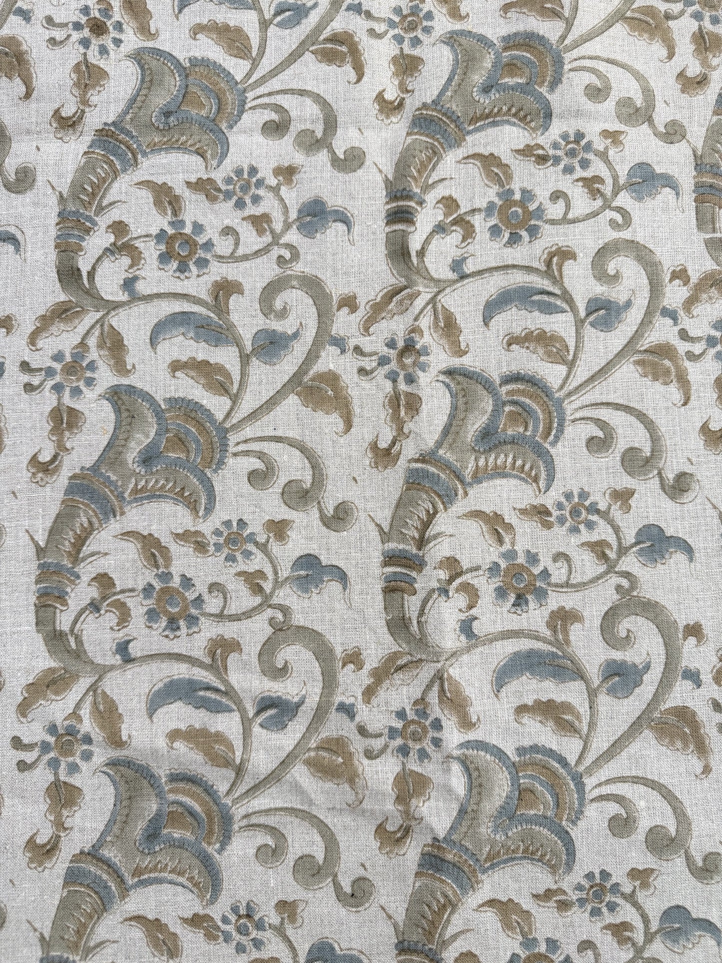 Eulalia Block Print Handloom Linen Fabric