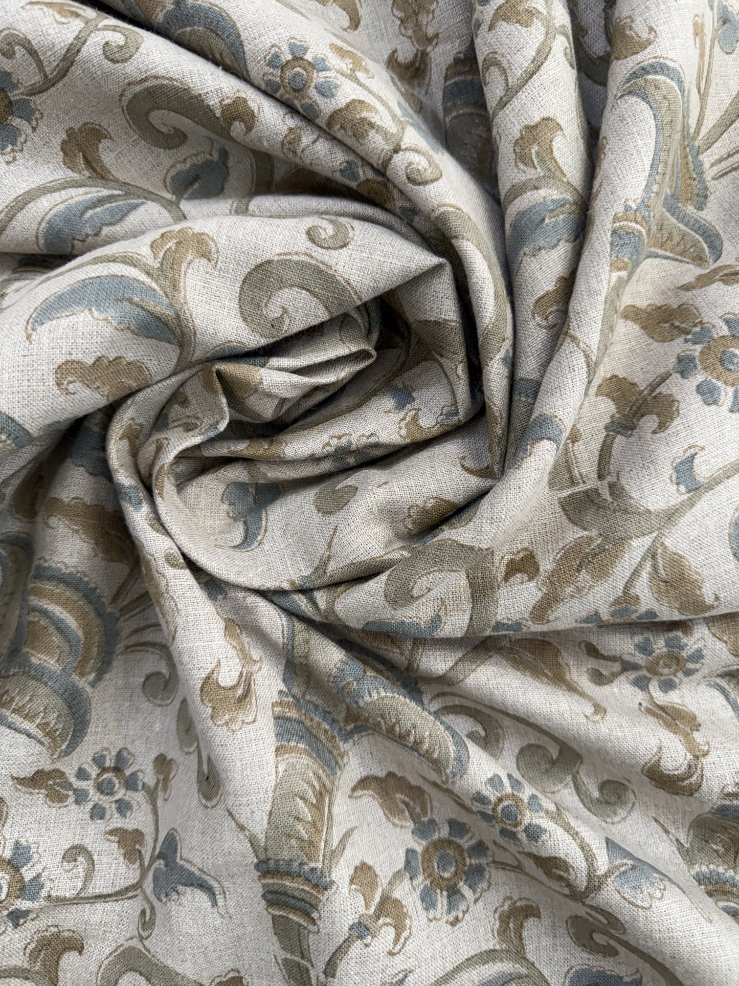 Eulalia Block Print Handloom Linen Fabric