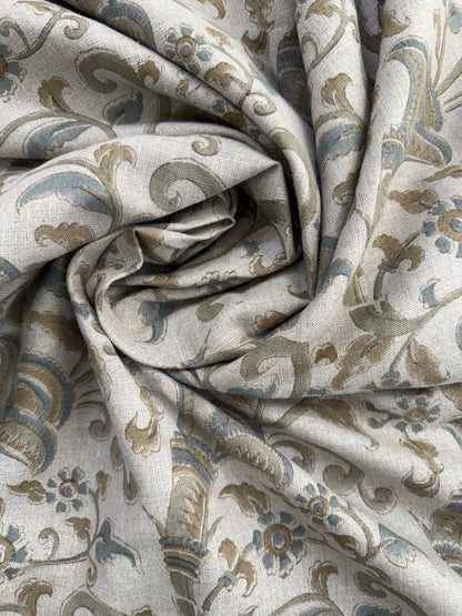 Eulalia Block Print Handloom Linen Fabric