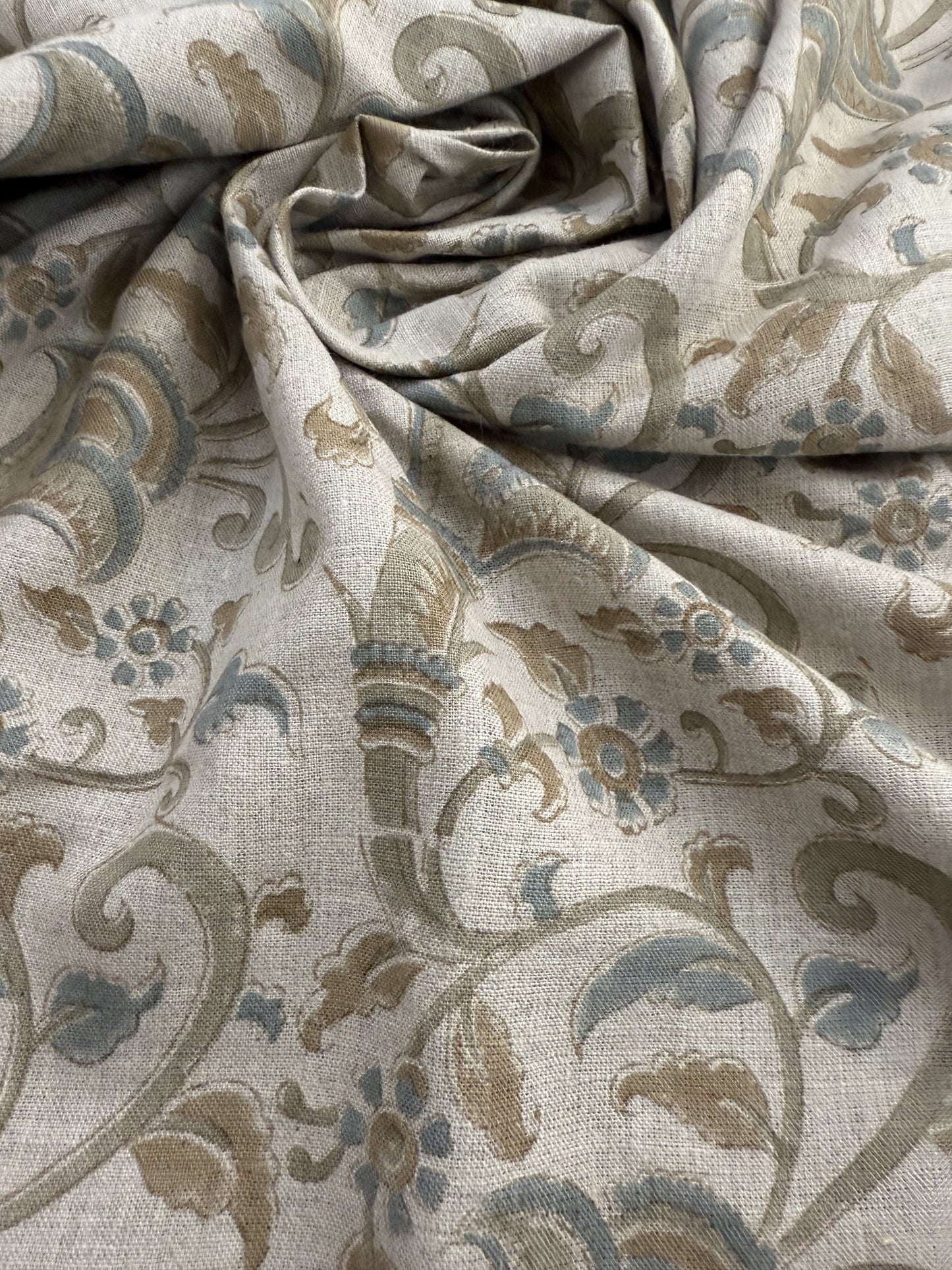 Eulalia Block Print Handloom Linen Fabric