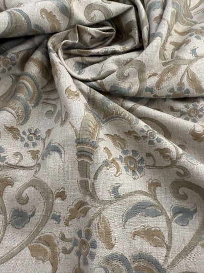 Eulalia Block Print Handloom Linen Fabric