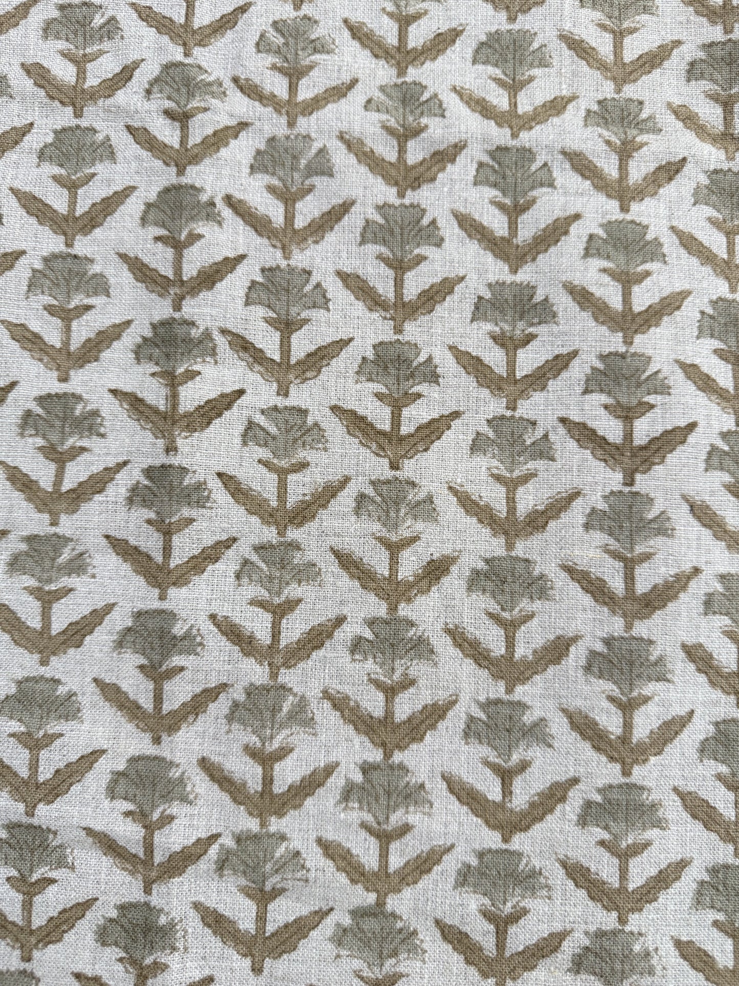 Bruce Block Print Handloom Linen Fabric