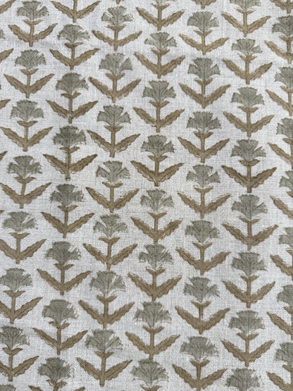 Bruce Block Print Handloom Linen Fabric
