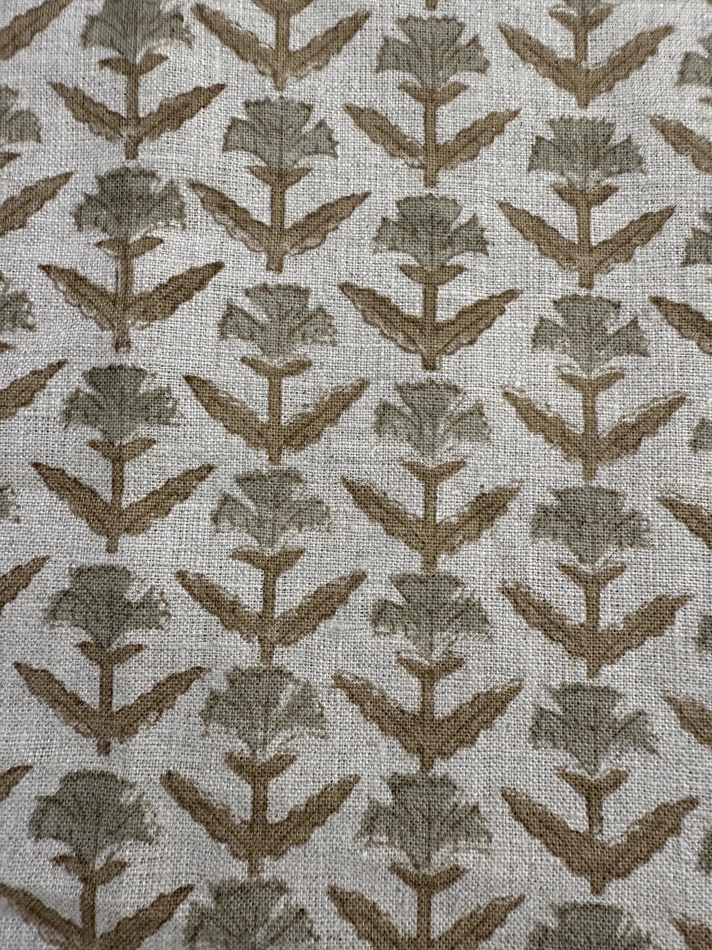 Bruce Block Print Handloom Linen Fabric
