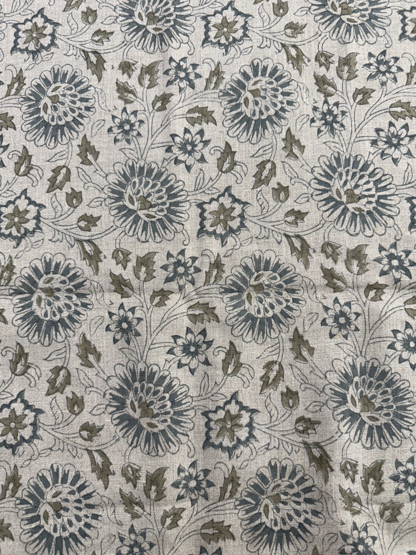 Jennifer Hand Block Printed Linen Fabric