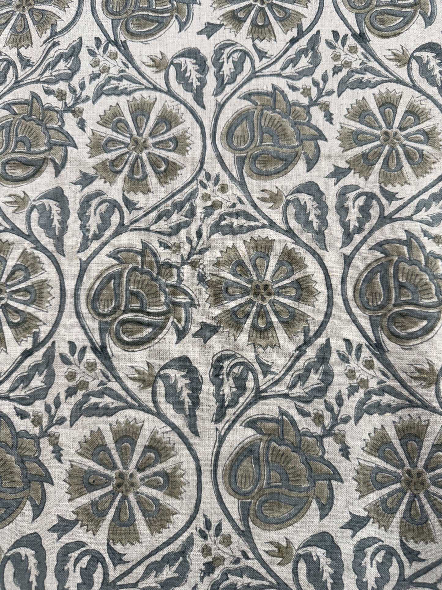 Agnes Hand Block Printed Lenin Upholstery Fabric