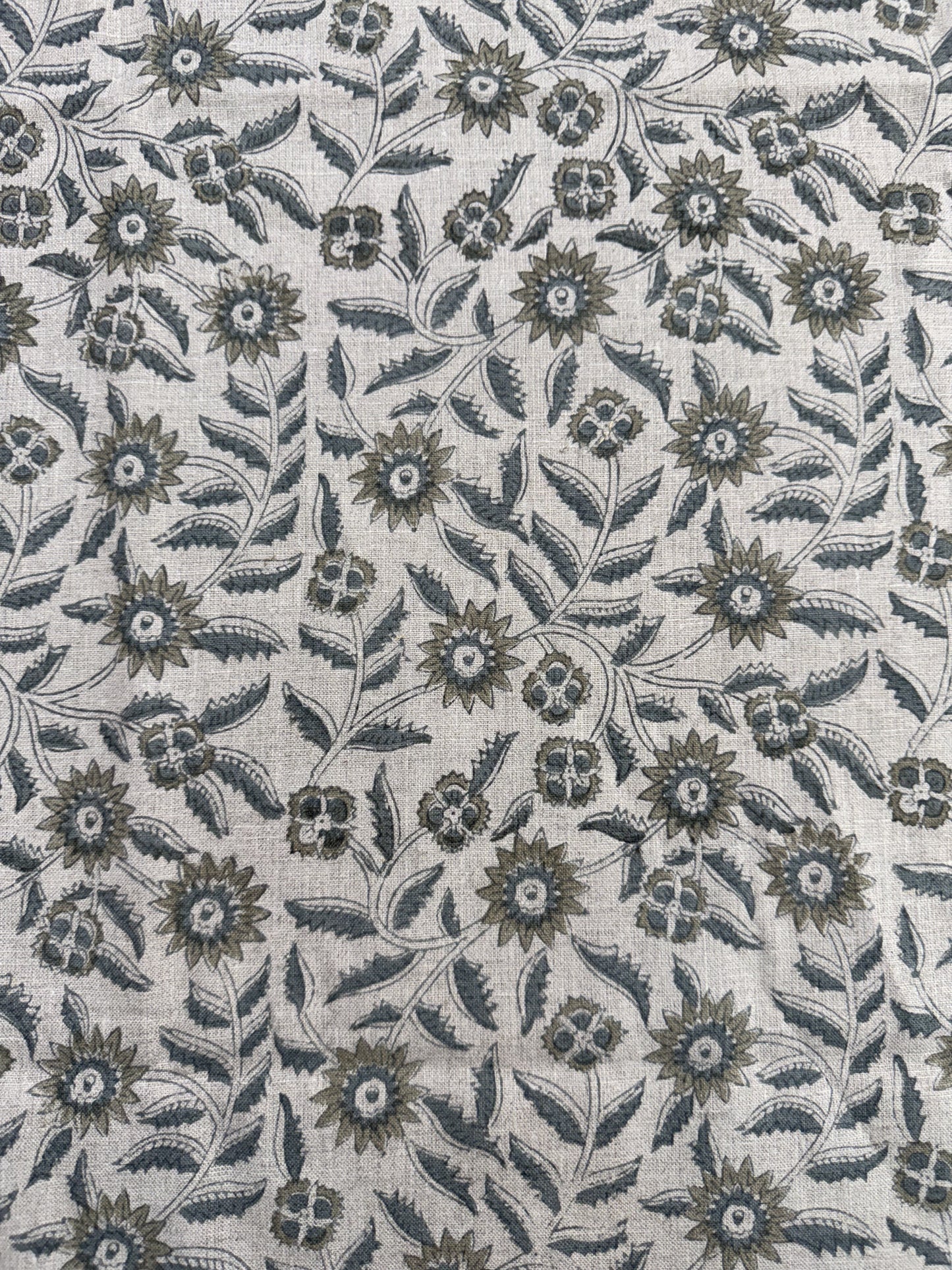 Flora Block Printed Linen
