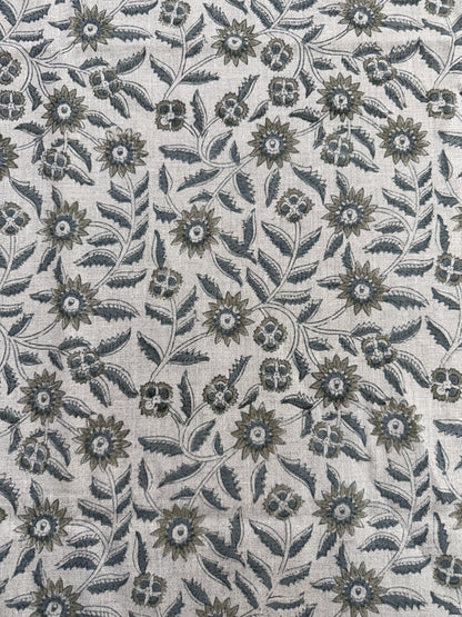 Flora Block Printed Linen