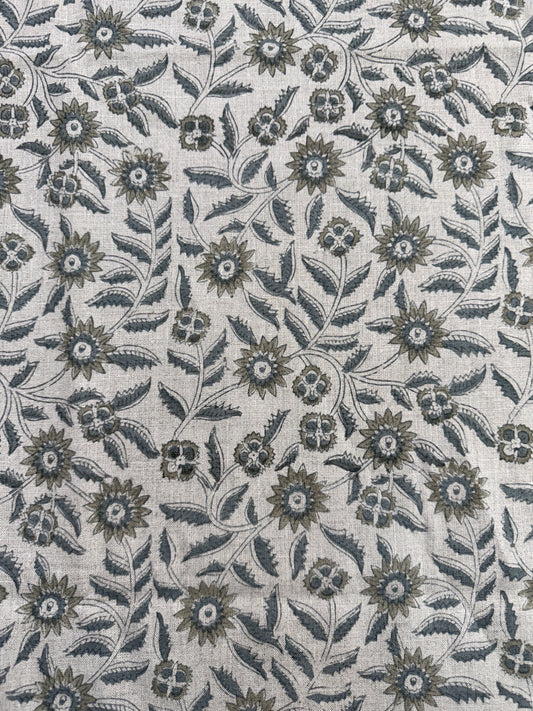 Flora Block Printed Linen
