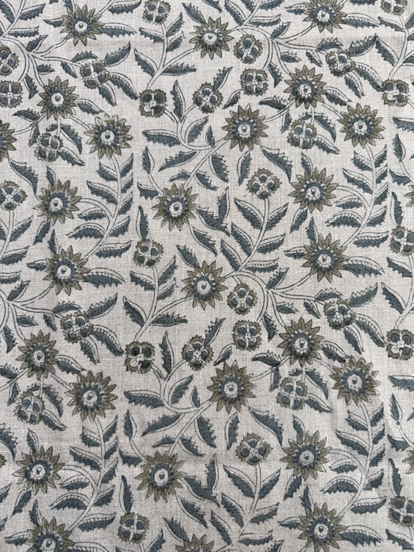 Flora Block Printed Linen